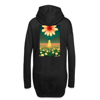 Margerite Asteraceae Fleur Printemps Prairie Verte - Sweat-shirt à capuche long Femme - noir - Dos
