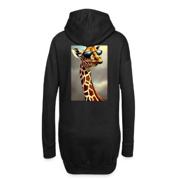 Giraffe Sonnenbrille Tierwelt Tiere Zoo Safari - Hoodie-Kleid - Schwarz - Hinten