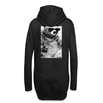 Bär Sonnenbrille Tierwelt Waldtier Tiere Wildnis - Hoodie-Kleid - Schwarz - Hinten