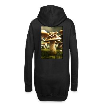 Pilze Wald Natur Herbst Naturliebe Wandern - Hoodie-Kleid - Schwarz - Hinten