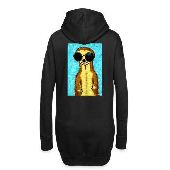Suricates Zoo Animaux Nature Faune Surikate Zoo - Sweat-shirt à capuche long Femme - noir - Dos