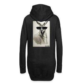 Känguru Sonnenbrille Zoo Tiere Natur Wildtier Zoo - Hoodie-Kleid - Schwarz - Hinten