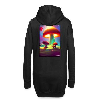 Pilze Wald Natur Herbst Naturliebe Wandern - Hoodie-Kleid - Schwarz - Hinten