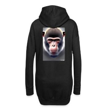 Affe Wildtier Affenkopf Tierwelt Zoo Safari Tiere - Hoodie-Kleid - Schwarz - Hinten