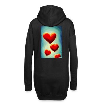 Liebe Herz Valentinstag Liebespaar Romantisch - Hoodie-Kleid - Schwarz - Hinten