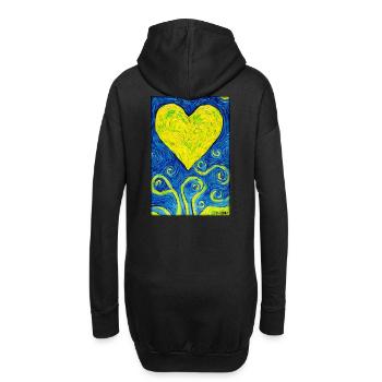 Liebe Herz Valentinstag Liebespaar Romantisch - Hoodie-Kleid - Schwarz - Hinten