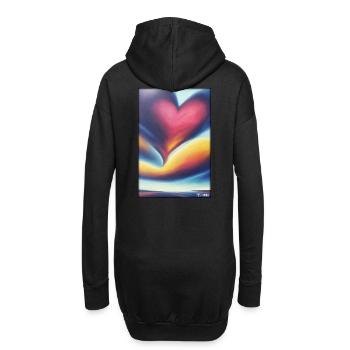 Liebe Herz Valentinstag Liebespaar Romantisch - Hoodie-Kleid - Schwarz - Hinten