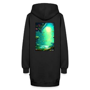 Vie marine Monde sous-marin Poissons Mer Lac animal - Sweat-shirt à capuche long Femme - noir - Dos