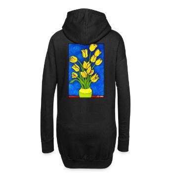 Tulip Lily Family Flower Spring Meadow Green - Sweat-shirt à capuche long Femme - noir - Dos
