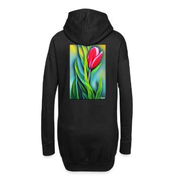 Tulip Lily Family Flower Spring Meadow Green - Sweat-shirt à capuche long Femme - noir - Dos