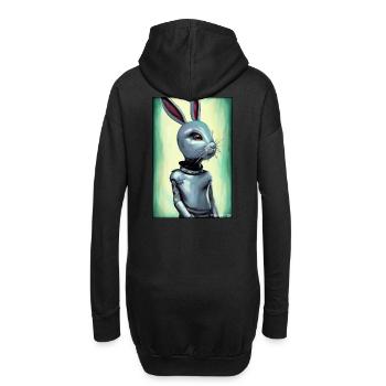 Hase Osterhase Ostern Cyber Zukunft Sci-Fi Tier - Hoodie-Kleid - Schwarz - Hinten