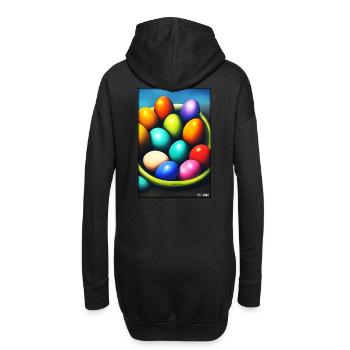 Osterei Ostern Osterfest Bunte Eier Feiertag - Hoodie-Kleid - Schwarz - Hinten
