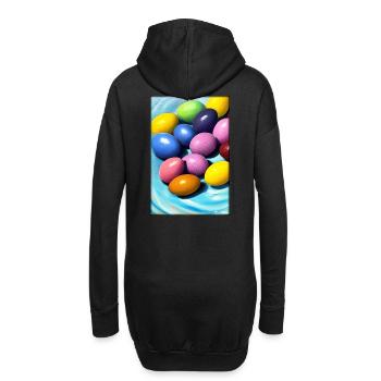 Osterei Ostern Osterfest Bunte Eier Feiertag - Hoodie-Kleid - Schwarz - Hinten