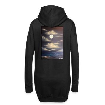 Lune Nuit Soir Nature Repos Lune Pleine Lune - Sweat-shirt à capuche long Femme - noir - Dos