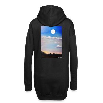 Lune Nuit Soir Nature Repos Lune Pleine Lune - Sweat-shirt à capuche long Femme - noir - Dos