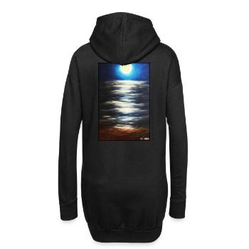 Lune Nuit Soir Nature Repos Lune Pleine Lune - Sweat-shirt à capuche long Femme - noir - Dos