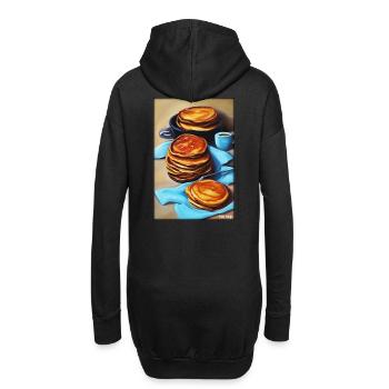 Crêpes Petit déjeuner Nourriture délicieuse Cuisson des aliments - Sweat-shirt à capuche long Femme - noir - Dos