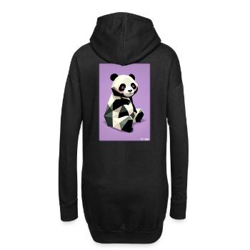 Panda Polygon Wild Pandabär Wildnis Zoo Tier - Hoodie-Kleid - Schwarz - Hinten