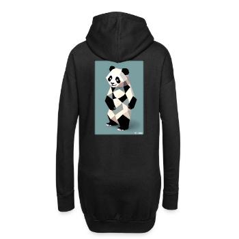 Panda Polygon Wild Pandabär Wildnis Zoo Tier - Hoodie-Kleid - Schwarz - Hinten