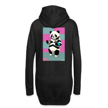 Panda Polygon Wild Pandabär Wildnis Zoo Tier - Hoodie-Kleid - Schwarz - Hinten