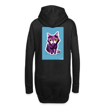 Katze Kater Polygon Tier Stubentiger Haustier - Hoodie-Kleid - Schwarz - Hinten