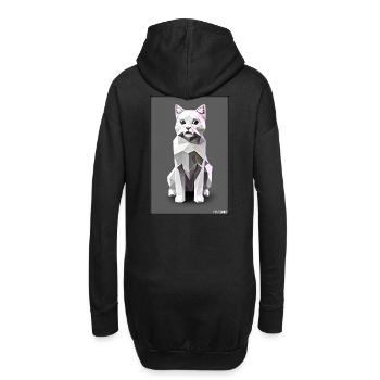 Katze Kater Polygon Tier Stubentiger Haustier - Hoodie-Kleid - Schwarz - Hinten