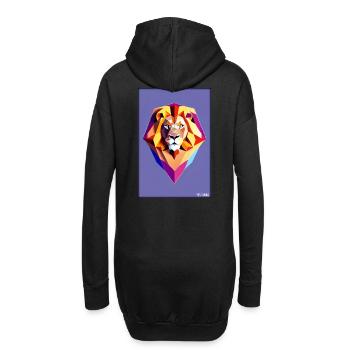 Leo Polygon Arc-en-ciel coloré sauvage Faune sauvage - Sweat-shirt à capuche long Femme - noir - Dos