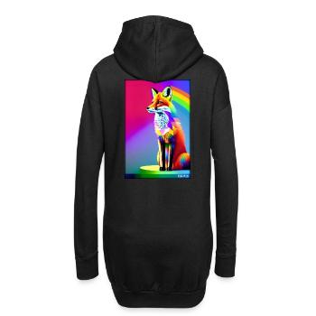 Fuchs Polygon Waldbewohner Waldtier Wildnis Tier - Hoodie-Kleid - Schwarz - Hinten