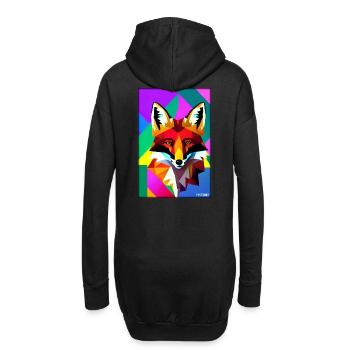 Fuchs Polygon Waldbewohner Waldtier Wildnis Tier - Hoodie-Kleid - Schwarz - Hinten