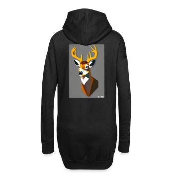Cerf Polygone Faune sauvage Forêt Nature Bois - Sweat-shirt à capuche long Femme - noir - Dos