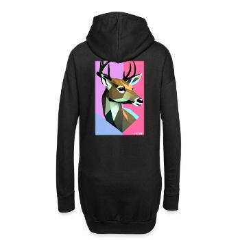 Cerf Polygone Faune sauvage Forêt Nature Bois - Sweat-shirt à capuche long Femme - noir - Dos