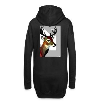 Cerf Polygone Faune sauvage Forêt Nature Bois - Sweat-shirt à capuche long Femme - noir - Dos