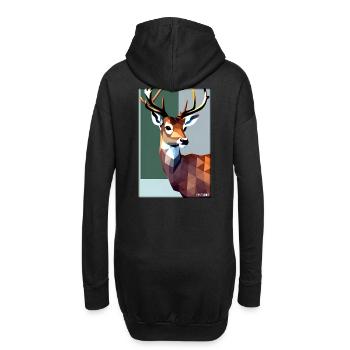 Cerf Polygone Faune sauvage Forêt Nature Bois - Sweat-shirt à capuche long Femme - noir - Dos
