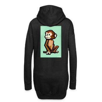 Affe Polygon Tiere Wildnis Zoo Afrika Safari - Hoodie-Kleid - Schwarz - Hinten