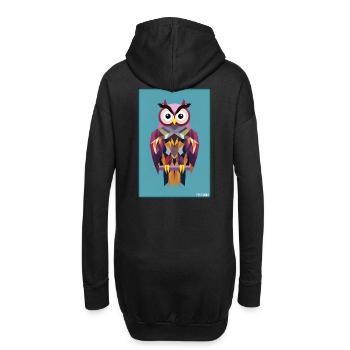 Eule Wütend Polygon Waldtier Wildnis Vogel Nacht - Hoodie-Kleid - Schwarz - Hinten