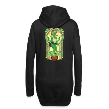 Kaktus-Mädchen - Hoodie-Kleid - Schwarz - Hinten