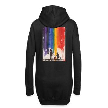 Farbenfroh - Hoodie-Kleid - Schwarz - Hinten