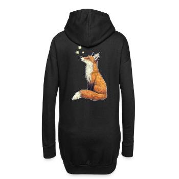 Renard avec des étoiles - Sweat-shirt à capuche long Femme - noir - Dos