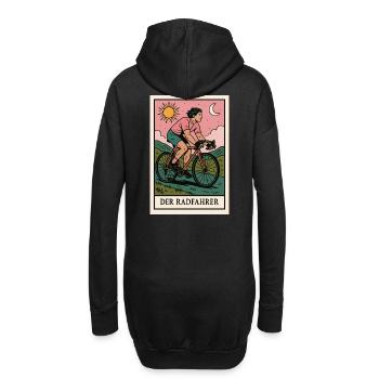Der Radfahrer Illustration - Hoodie-Kleid - Schwarz - Hinten