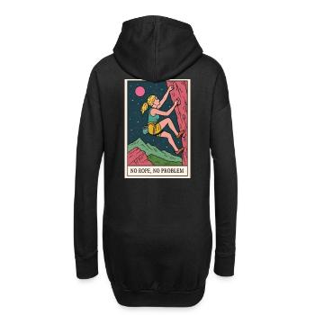 Abenteuer Kletterin Motiv mit Motivationsspruch - Hoodie-Kleid - Schwarz - Hinten