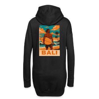 Surfer am Bali Strand Sonnenuntergang - Hoodie-Kleid - Schwarz - Hinten