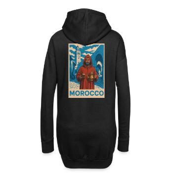Motif traditionnel marocain avec tradition du thé - Sweat-shirt à capuche long Femme - noir - Dos