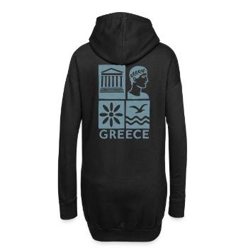 Conception des Carrés des Icônes de Grèce - Sweat-shirt à capuche long Femme - noir - Dos