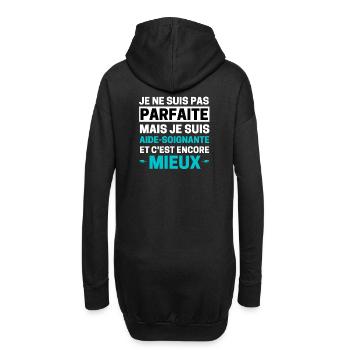 Je ne suis pas parfaite mais aide-soignante - Sweat-shirt à capuche long Femme - noir - Dos