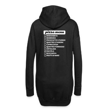 pizza menu choix de pizza - Sweat-shirt à capuche long Femme - noir - Dos