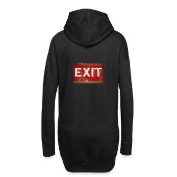 cooles exit shirt design rot - Hoodie-Kleid - Schwarz - Hinten