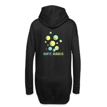 Conception de chemise drôle de bulles de bulles colorées - Sweat-shirt à capuche long Femme - noir - Dos