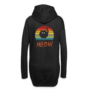 Drôle de chat mignon - Sweat-shirt à capuche long Femme - noir - Dos