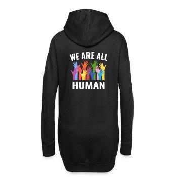 We are all human Gleichberechtigung - Hoodie-Kleid - Schwarz - Hinten