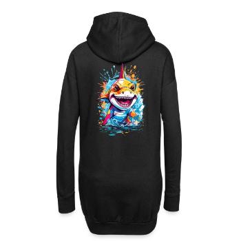 Requin - Sweat-shirt à capuche long Femme - noir - Dos